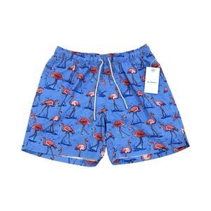BLUEMINT Arthus Swim Trunks Shorts Mens Size L Blue Provence Flamingo Mesh Lined